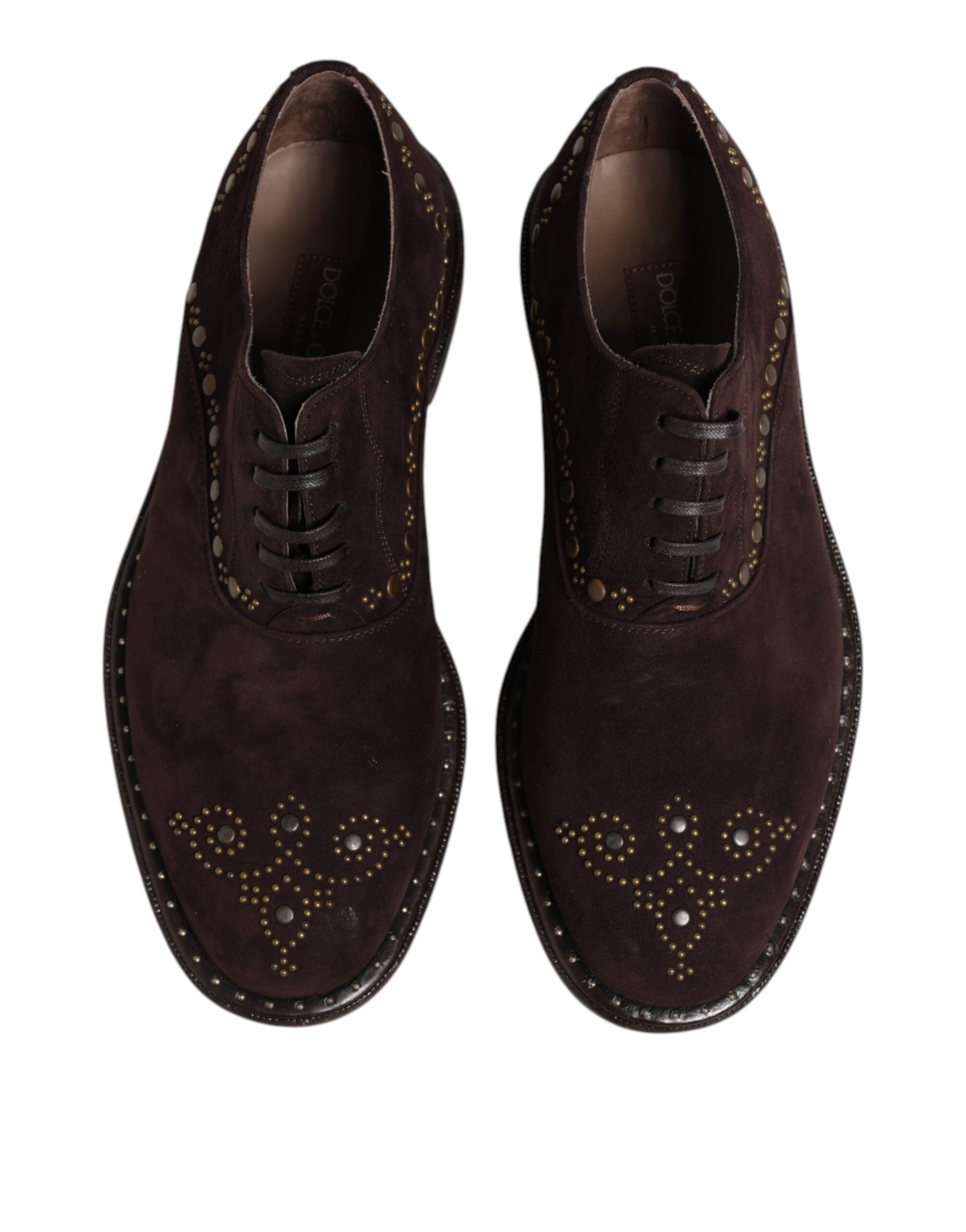Dolce & Gabbana Brown Velvet Lace Up Oxford Dress Shoes