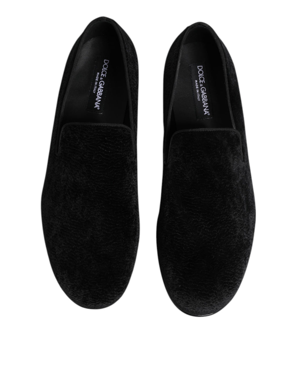 Dolce & Gabbana Black Jacquard Loafers Formal Men Dress Shoes
