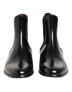 Dolce & Gabbana Black Chelsea Slip On Mid Calf Boots Shoes