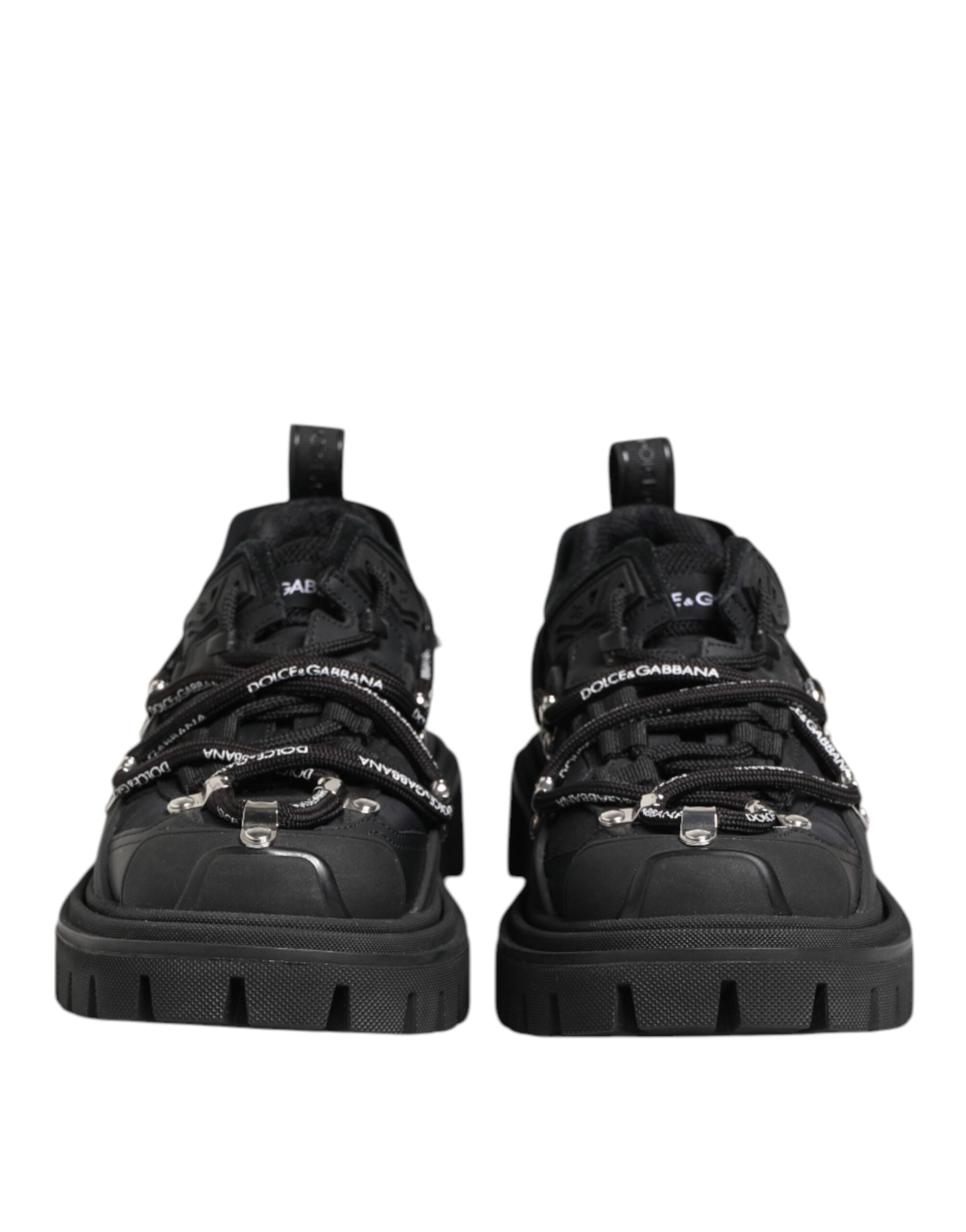 Dolce & Gabbana Black Low Top Lace Up Trekking Sneakers Shoes