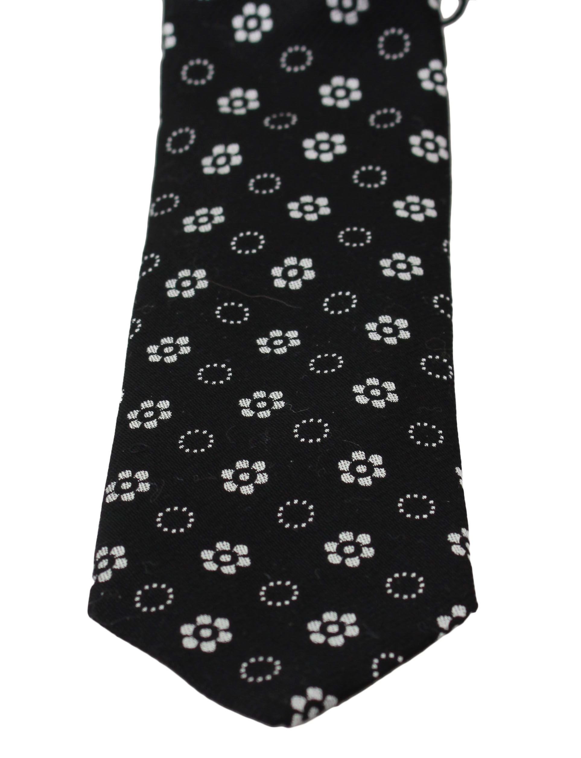 Dolce & Gabbana Black 100% Silk Floral Print Print Classic Tie