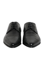 Dolce & Gabbana Black Exotic Leather Lace Up Derby Shoes
