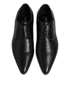Dolce & Gabbana Black Exotic Leather Lace Up Derby Shoes