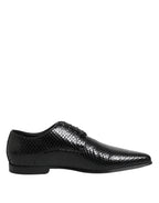 Dolce & Gabbana Black Exotic Leather Lace Up Derby Shoes