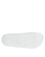 Dolce & Gabbana White Black Leather Sandals Beachwear Shoes