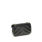 Saint Laurent Black Lamb Ovis Aries Aries Shoulder Bag