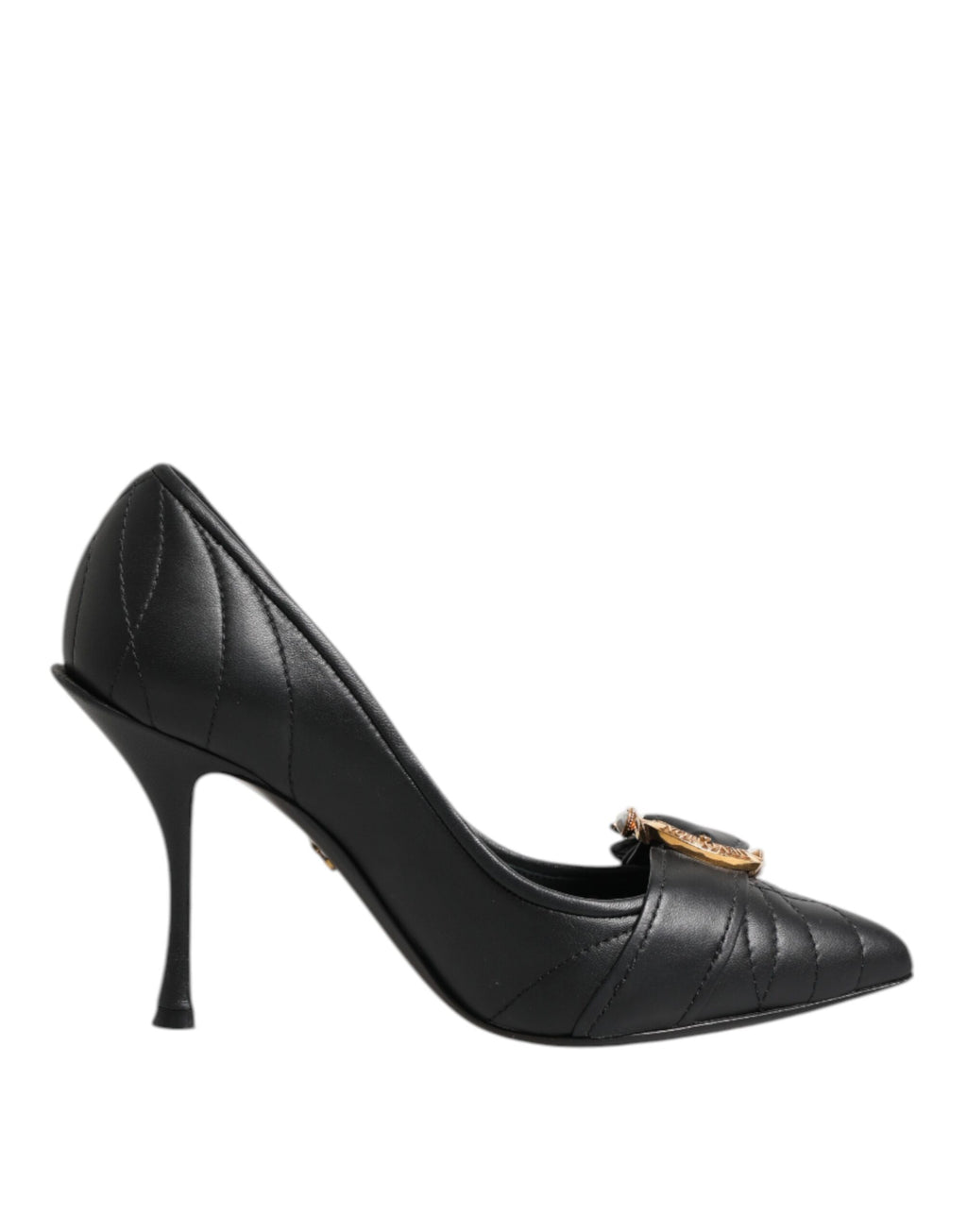 Dolce & Gabbana Black Devotion Leather Heels Pumps Shoes