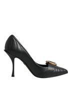 Dolce & Gabbana Black Devotion Leather Heels Pumps Shoes