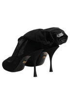 Dolce & Gabbana Black Silk Stretch Mesh Sock Boots Shoes