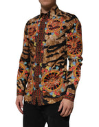 Dolce & Gabbana GOLD Cotton Tiger Carretto Long Sleeve Shirt