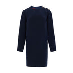 Gucci Navy Blue Wool Short Dress