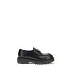 Prada Black Calf Leather Bos Taurus Slip-On Loafers
