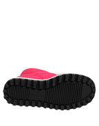 Dolce & Gabbana Pink White Viscose Padded Mid Calf Boots Shoes