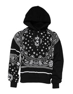 Dolce & Gabbana Black Bandana Hooded Men Sweatshirt Sweater