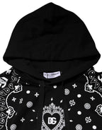 Dolce & Gabbana Black Bandana Hooded Men Sweatshirt Sweater