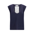 Extreme Cashmere Blue Cashmere Sleeveles Sweater