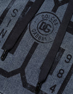 Dolce & Gabbana Blue Cotton Blend Hooded Sweatshirt Sweater