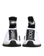 Dolce & Gabbana White Black Sorrento Socks Sneakers Shoes