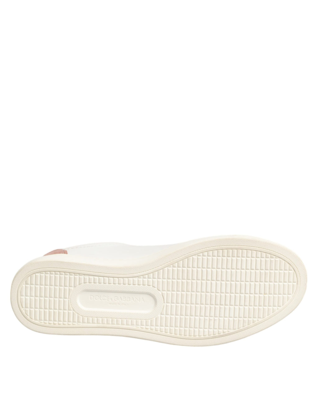 Dolce & Gabbana White Pink Leather Low Top Sneakers Shoes