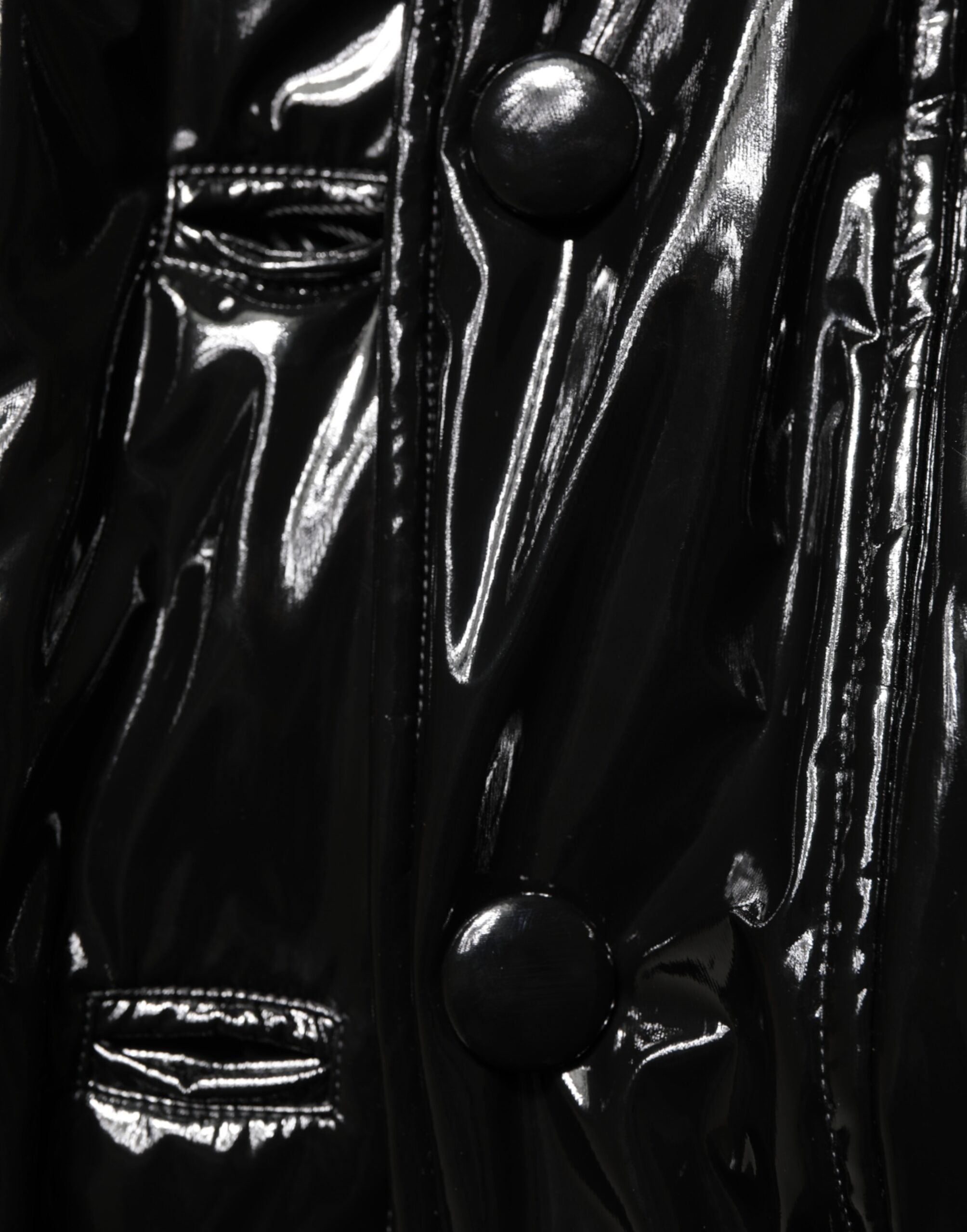 Dolce & Gabbana Polyester Black Quilted Puffer Coat  Jacket