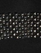 Dolce & Gabbana Black Crystal Embellished Collared Mini Dress