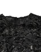 Dolce & Gabbana Black Sequin Bouclé Tweed Sheath Dress