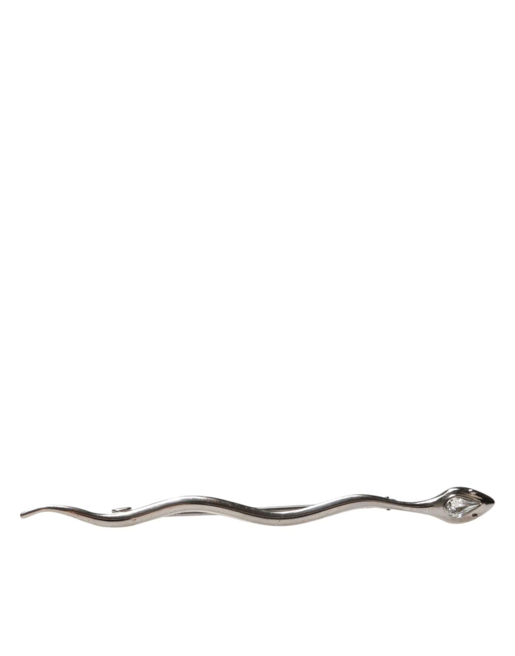 Dolce & Gabbana Silver Brass Crystal Spilla Serpente Mens Brooch Pin