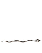 Dolce & Gabbana Silver Brass Crystal Spilla Serpente Mens Brooch Pin