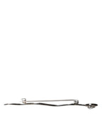 Dolce & Gabbana Silver Brass Crystal Spilla Serpente Mens Brooch Pin