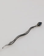 Dolce & Gabbana Black Brass Crystal Spilla Serpente Mens Brooch Pin