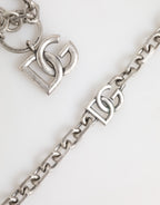 Dolce & Gabbana Silver Tone Brass DG Logo Detailing Chain Men Necklace