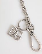 Dolce & Gabbana Silver Tone Brass DG Logo Detailing Chain Men Necklace