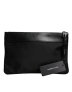 Dolce & Gabbana Multicolor Leopard Print Jacquard Logo Plaque Pouch Bag