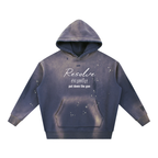 Vintage Washed Frayed Fleece Hoodie