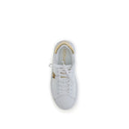 Versace White Calf Leather Bos Taurus Low Top Sneakers