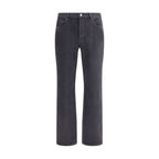 Saint Laurent Black Cotton Straight-Leg Jeans