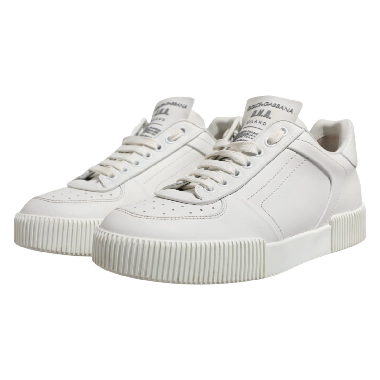 Dolce & Gabbana White Miami Leather Low Top Men Sneakers Shoes