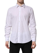 Dolce & Gabbana White Cotton STAFF Long Sleeves Forma Shirt