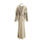 The Andamane Gold Viscose Casual Dress