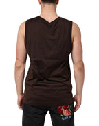 Dolce & Gabbana Brown Cotton Sleeveless Underwear Men Tank Top