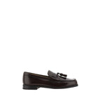 Prada Brown Calf Leather Bos Taurus Slip-On Loafers
