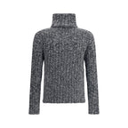 Dolce & Gabbana Gray Fleece Wool Turtleneck