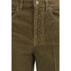 Saint Laurent Bicolor Cotton Casual Pants