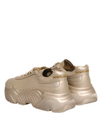 Dolce & Gabbana Gold Leather Daymaster Women Sneaker Shoes