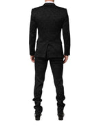 Dolce & Gabbana Black 3 Piece Brocade Jacquard Suit MARTINI