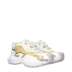 Versace Gold Fabric Low Top Sneakers