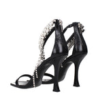 Jimmy Choo Black Leather Stiletto Heel Sandals