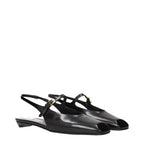 Prada Black Leather Flat Sandals