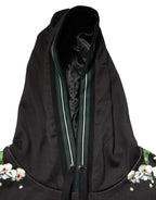 Dolce & Gabbana KING Black Orchid Floral Crown Logo Hoodie Sweater
