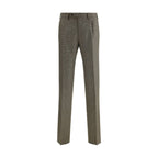 Germano Brown Fleece Wool Casual Pants